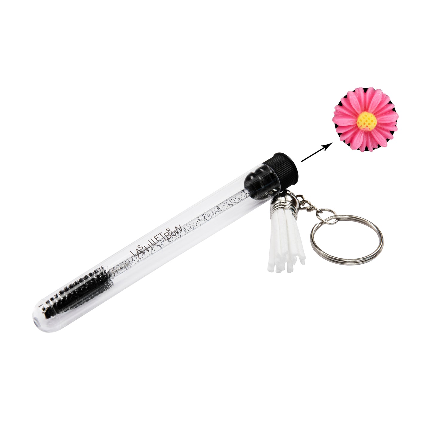 Lash Brush Keychain DAISY CORAL